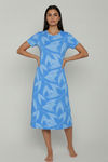 Zivame Knit Cotton Sleep Dress - Azure Blue — thumbnail 5